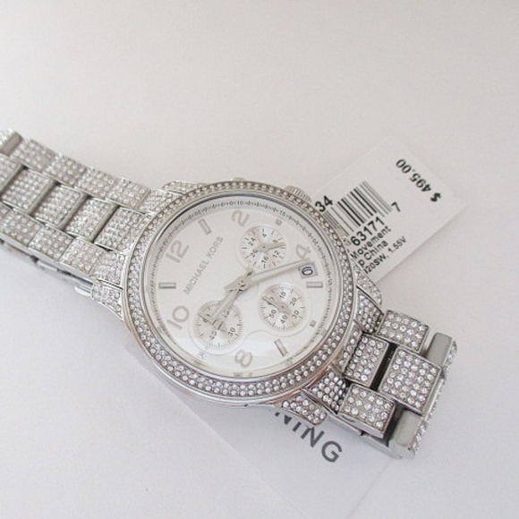 MICHAEL KORS - Bryant Pavé Silver-Tone Watch - Picture 1 of 8